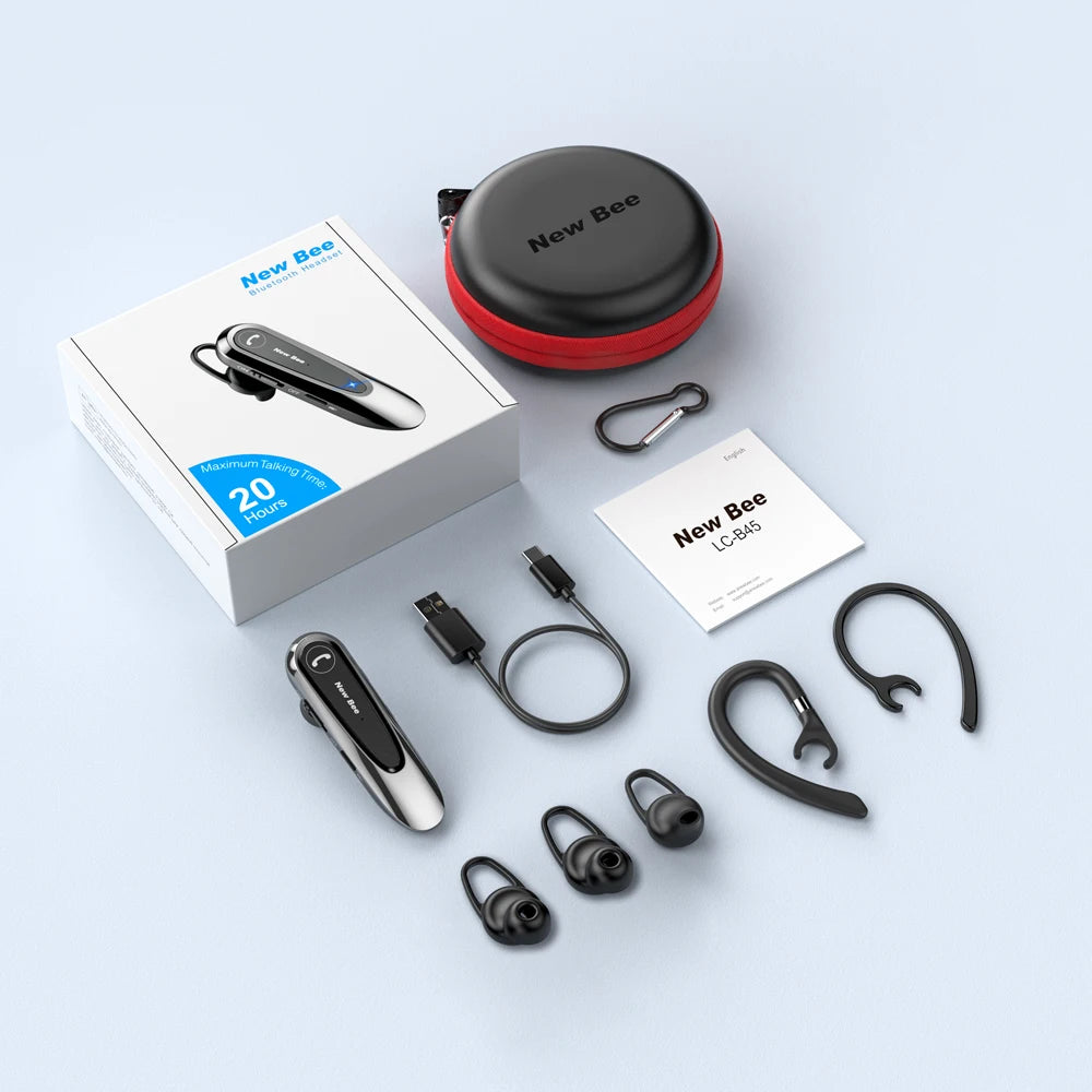 Premium Bluetooth 5.0 Headset with Dual Mic CVC8.0 Noise Reduction