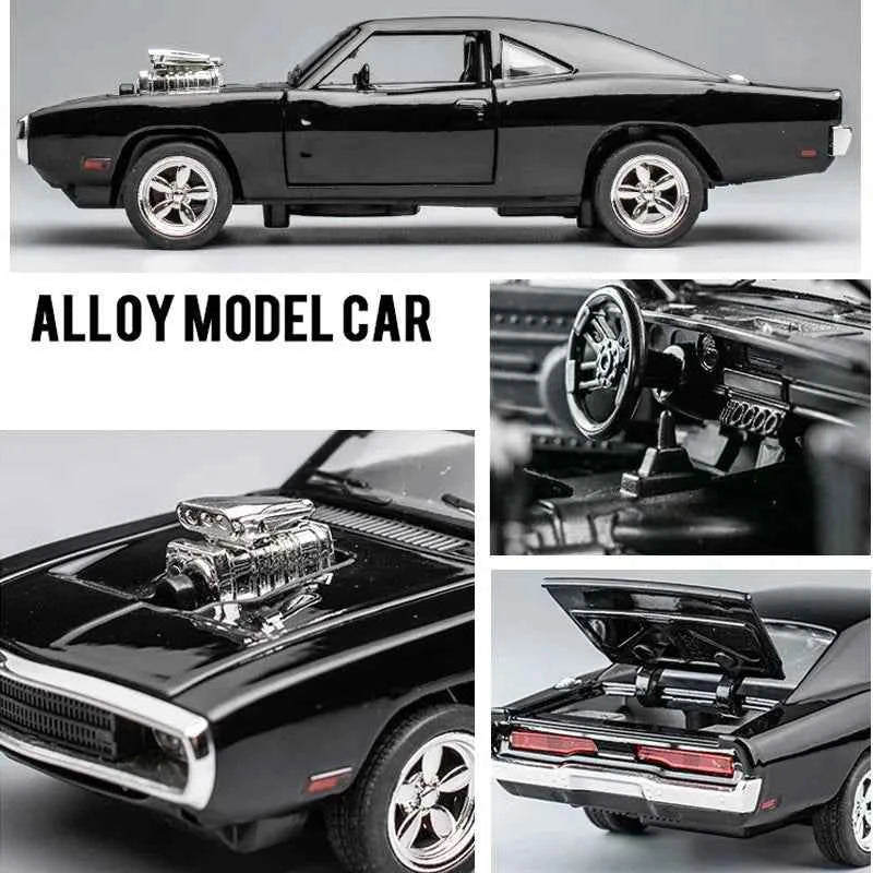 Premium 1970 Dodge Charger Alloy Model - Pull Back Sports Car