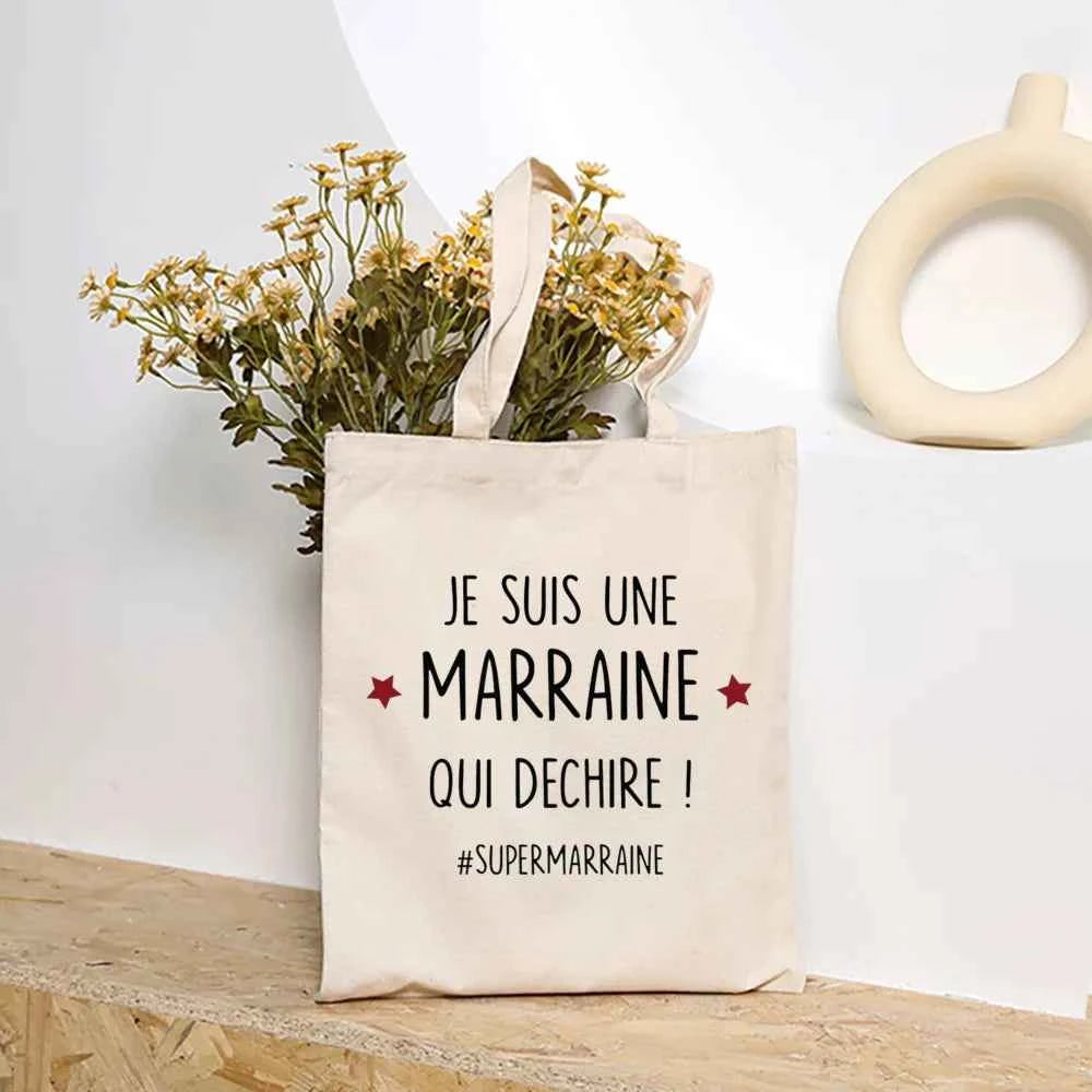 Premium Godmother Gift Bag - Elegant Canvas Tote