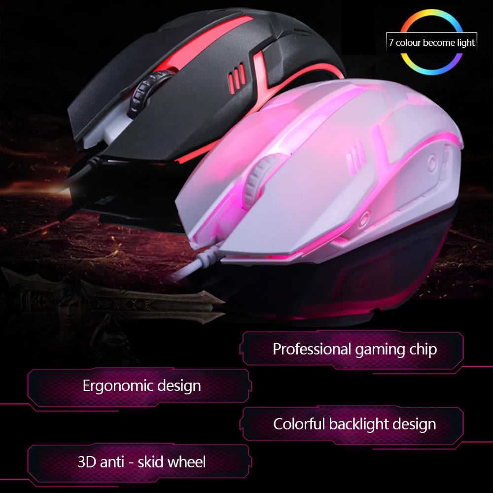 Premium Luminous Gaming Mouse – Ergonomic Wired Backlit USB