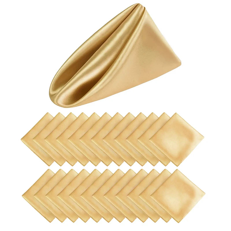 Elegant Satin Dinner Napkins - Set of 24 Square 12x12