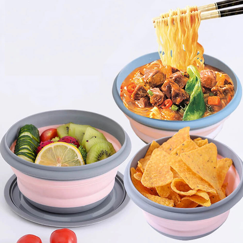 Premium Folding Lunch Bowl Set - Collapsible Silicone Food Container