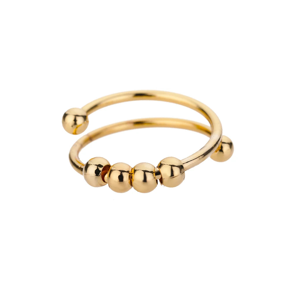 Luxury Classic Gold Stainless Steel Ring for Women