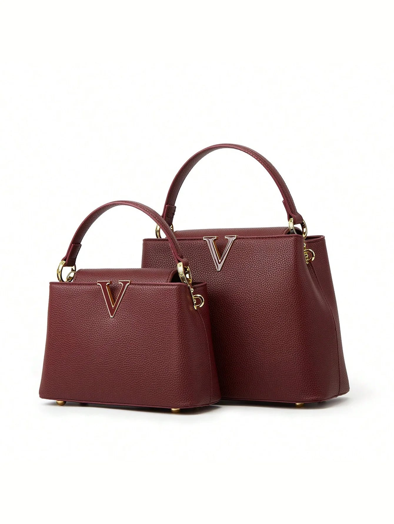 Elegant V-Shaped Bucket Bag - Trendy Women's Small Messenger