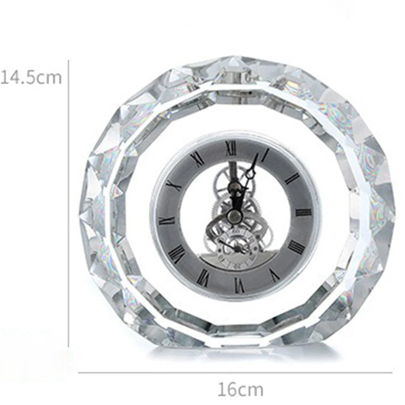 Elegant Luxury Transparent Desk Clock - Silent Quartz Movement
