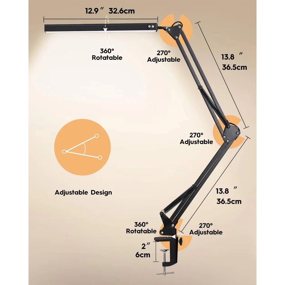 Premium LED Desk Lamp - Adjustable Angle & Eye-Caring