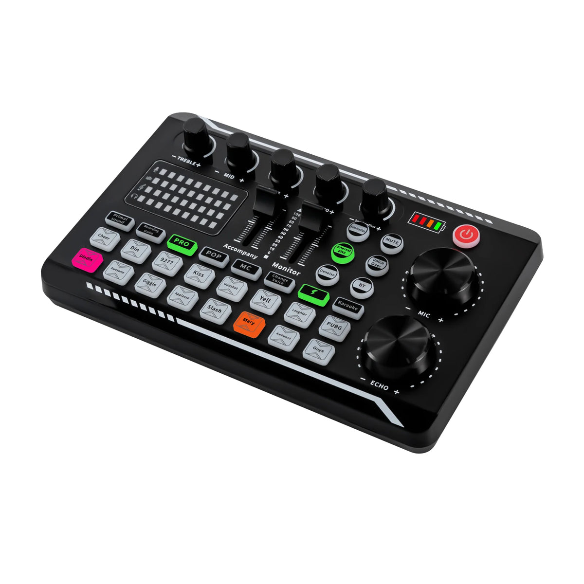 Professional Sound Effects Board - Bluetooth Audio Mixer & LED Lights