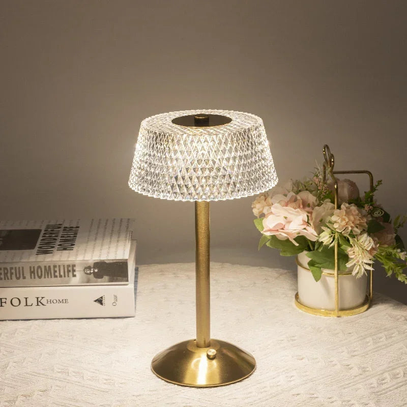 Luxury Rechargeable LED Table Lamp - Tricolor Touch Control