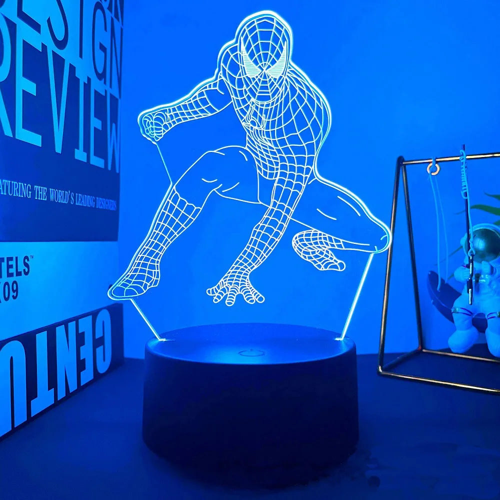 Premium 3D Night Light - Spider-Man 16-Color LED Desk Lamp