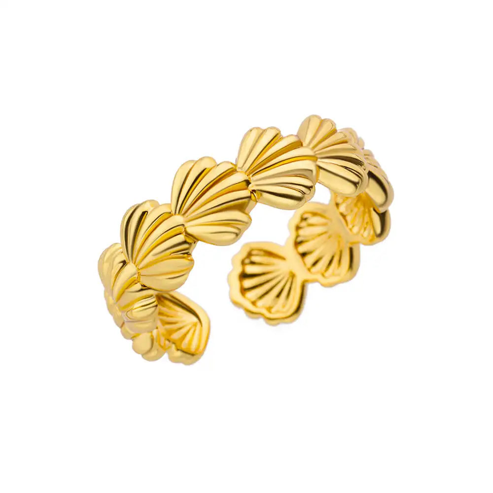 Luxury Classic Gold Stainless Steel Ring for Women
