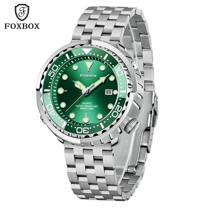 Luxury Mens Quartz Watch - 5ATM Waterproof Sports Clock