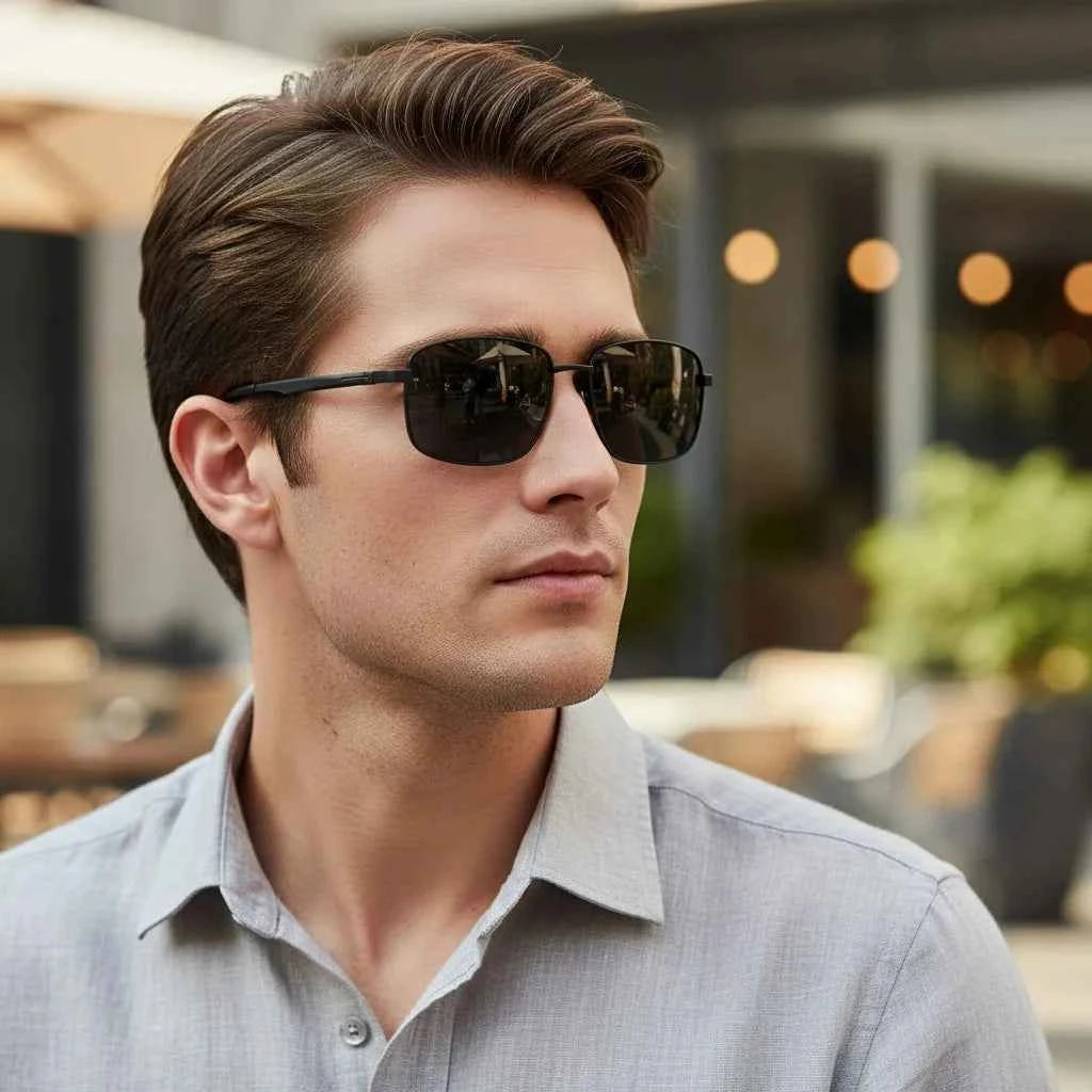 Luxury Oversized Metal Square Polarized Sunglasses - UV Protection