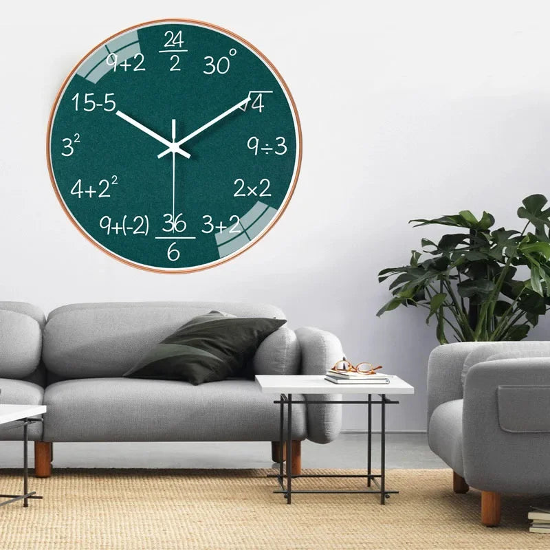 Elegant Modern Math Wall Clock - Non-Ticking Art Decor