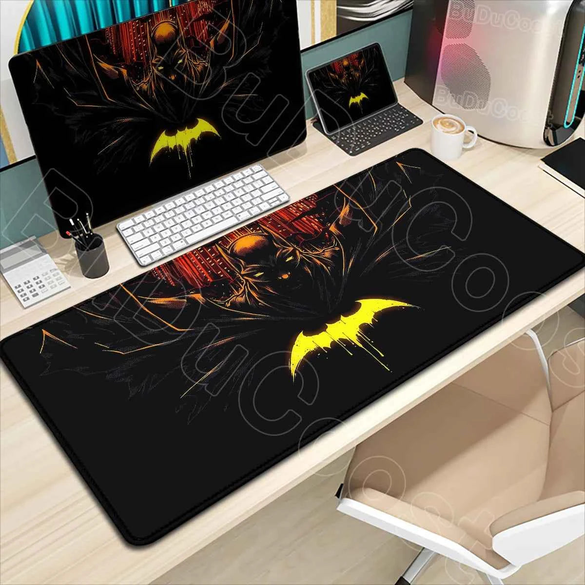 Large gaming mouse pad - HD printed desk mat with smooth surface and non-slip rubber base