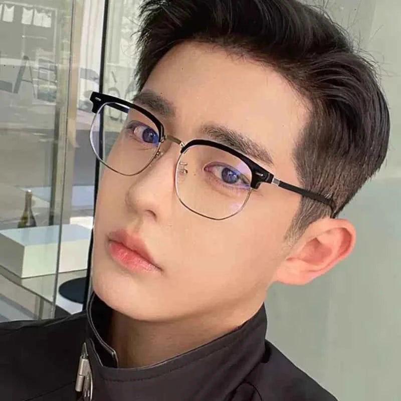 Premium Polygon Eyeglasses - Anti Blue Light Metal Frame