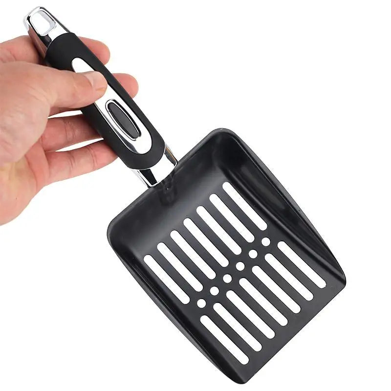 Premium Metal Cat Litter Scoop - Long Handle Cleaning Tool