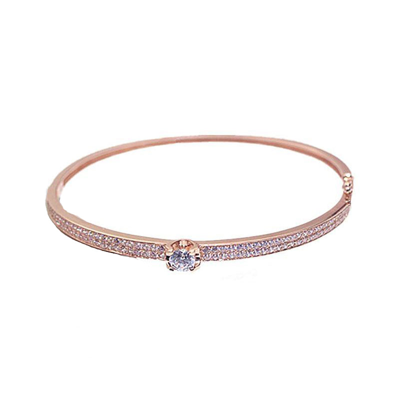 Elegant Rose Gold Crystal Bracelet - Light Luxury Design