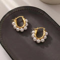 Elegant Gold U-Shaped Hoop Earrings - Pearl Luxury Jewelry