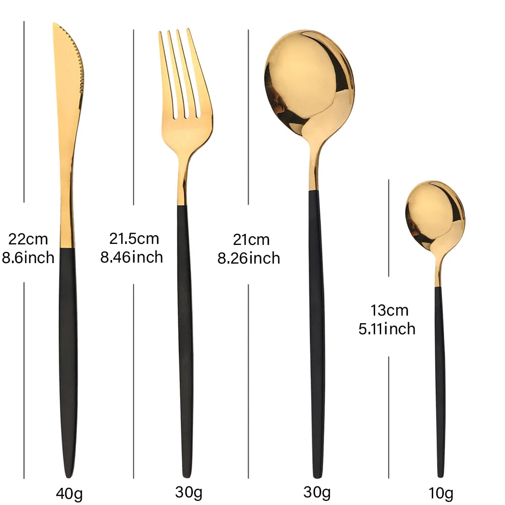 Elegant Gold Stainless Steel Flatware Set - 24 Piece