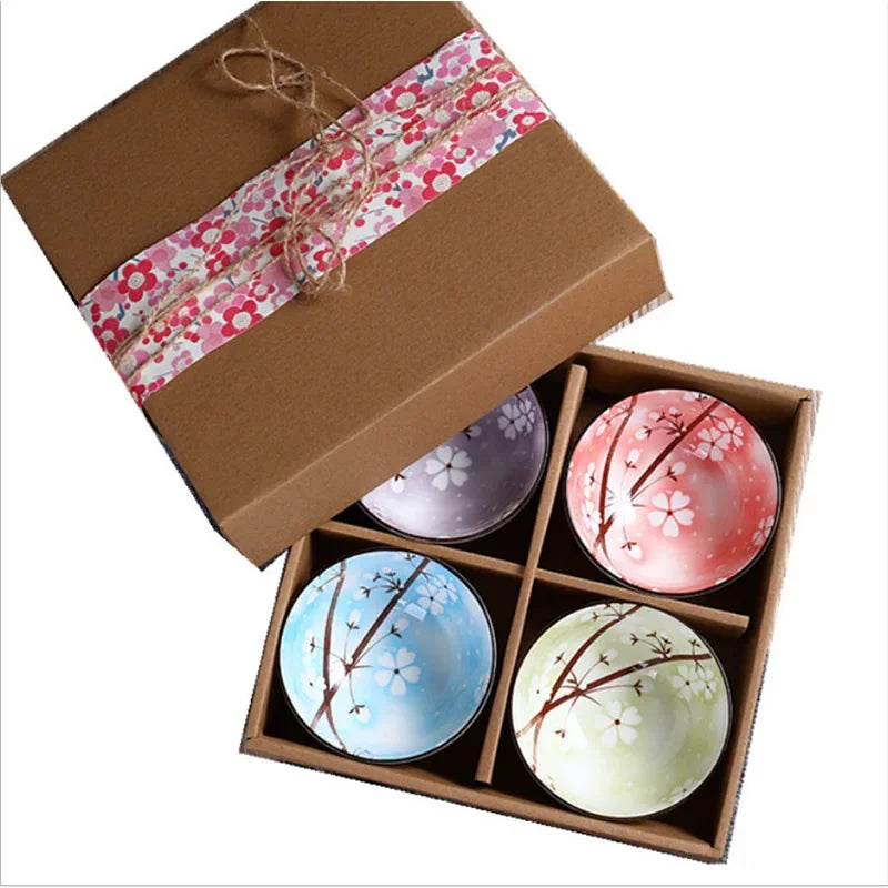 Elegant Porcelain Ceramic Bowls Set - Japanese Style Tableware