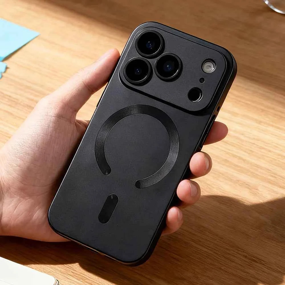 Luxury Metallic Magnetic Soft TPU Case - Wireless Charging Cover