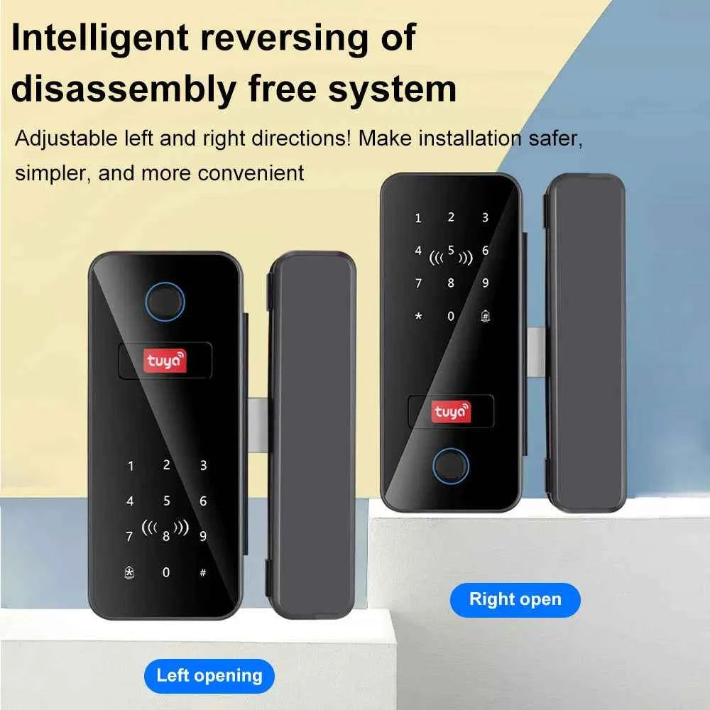 Smart Glass Door Lock - Biometric Fingerprint & Tuya App