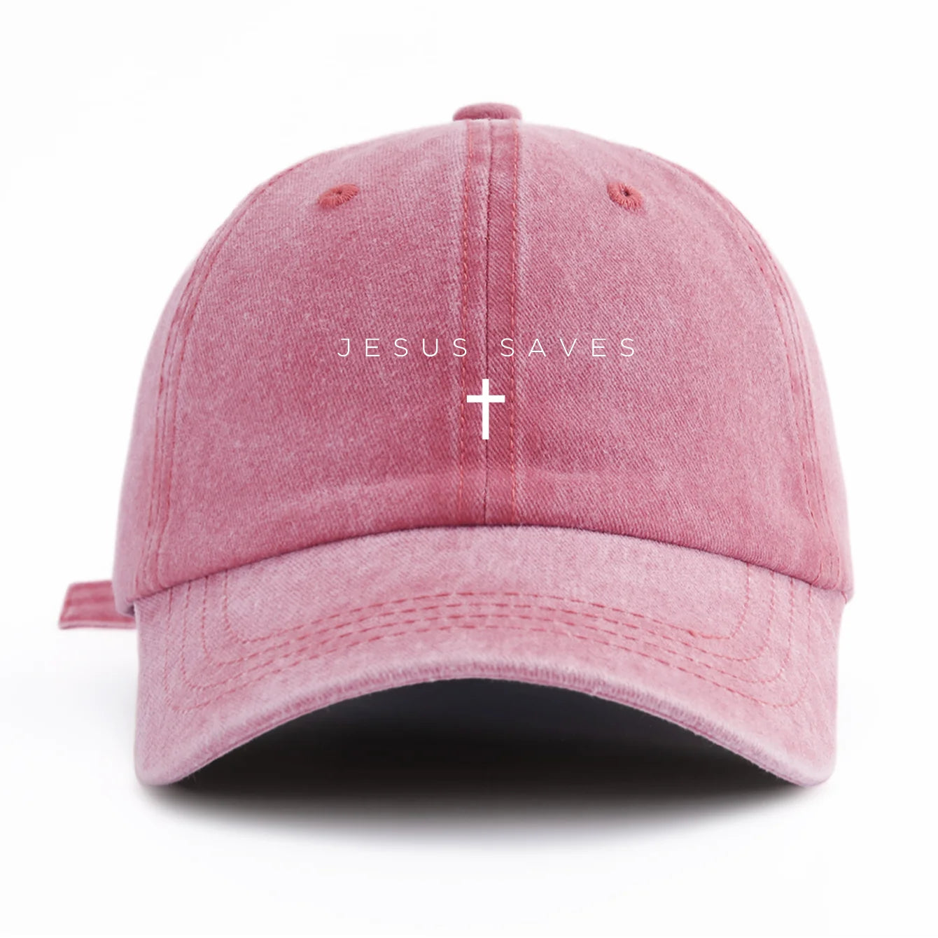 1pc JESUS SAVES Print Washed Baseball Cap for Adults,Minimalist Retro Style Casual Soft Adjustable Dad Hat, Perfect As Gift - Tulique