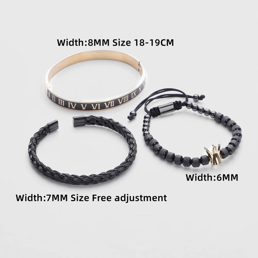 Luxury Men's Royal Crown Bracelet - Adjustable Stainless Steel