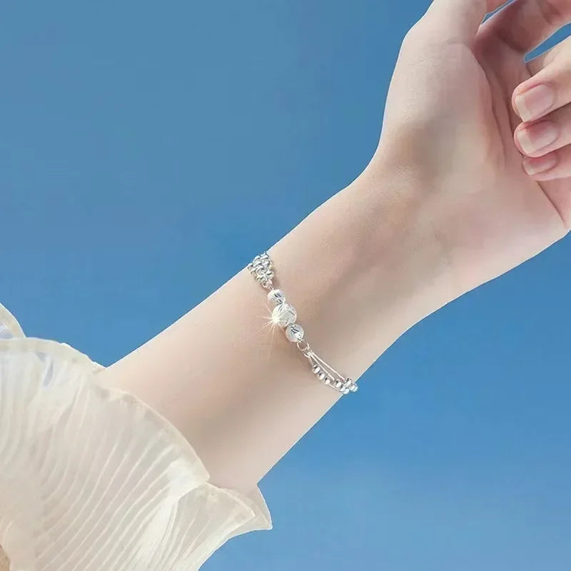 Original Sterling Silver Bracelet - Adjustable Lucky Beads