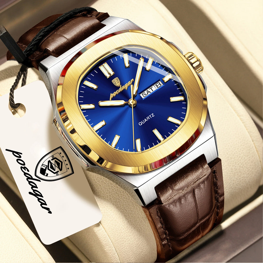 Luxury Square Men's Quartz Wristwatch - Waterproof & Luminous