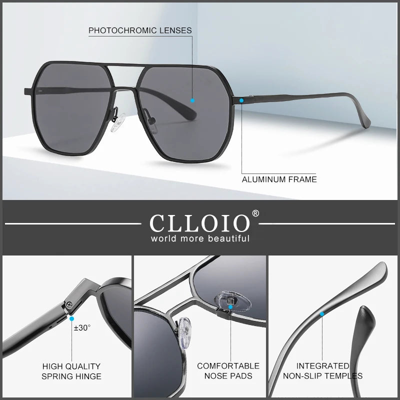 Premium Aluminum Photochromic Sunglasses - Polarized Anti-Glare