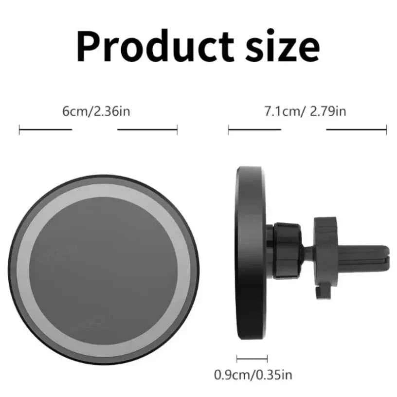 Car Magnetic Wireless Charger Air Vent Phone Holder Stand For Magsafe iPhone 16 15 14 13 12 Pro Max Cell Fast Charging Station