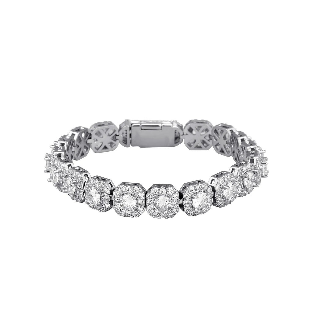 Luxury Men's Crystal Tennis Bracelet - Zirconia Pave