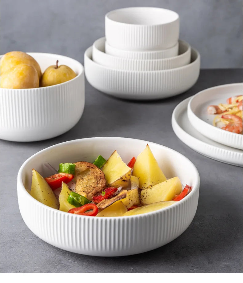Premium Ceramic Dinnerware Set - Matte Glazed Japanese Style