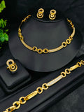 Luxury 24K Gold Plated Dubai Jewelry Set - Necklace & Earrings
