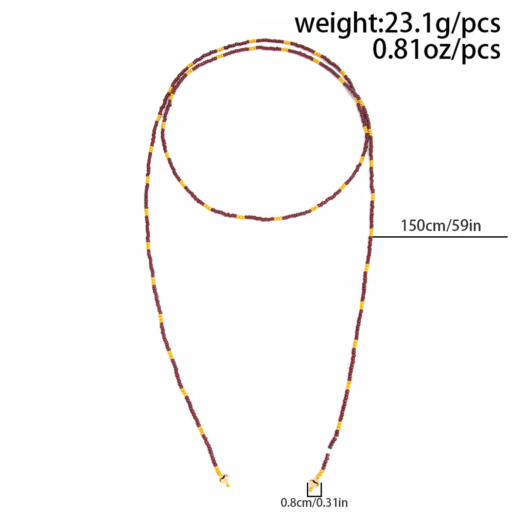 Elegant Vintage Seed Bead Necklace - Stackable Long Choker