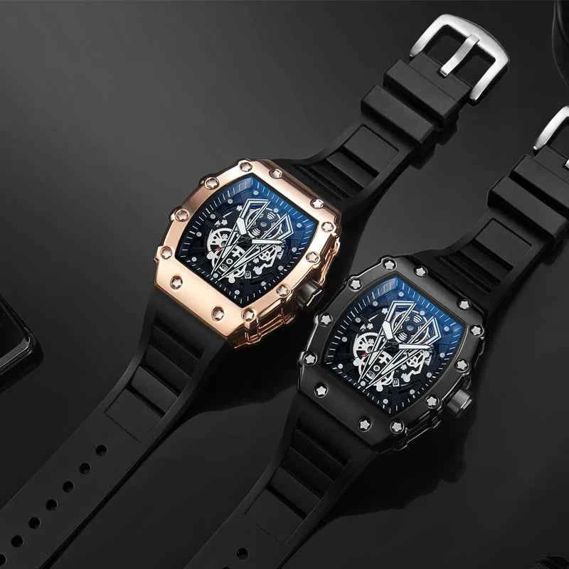 Premium Men's Square Quartz Watch - Waterproof & Luminous
