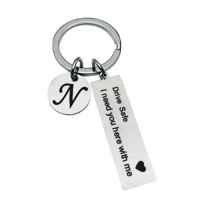 Premium Custom Initial Keychain - Engraved Stainless Steel