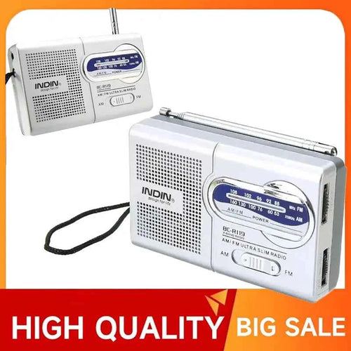 Compact Portable Emergency Radio - AM FM Battery Operated