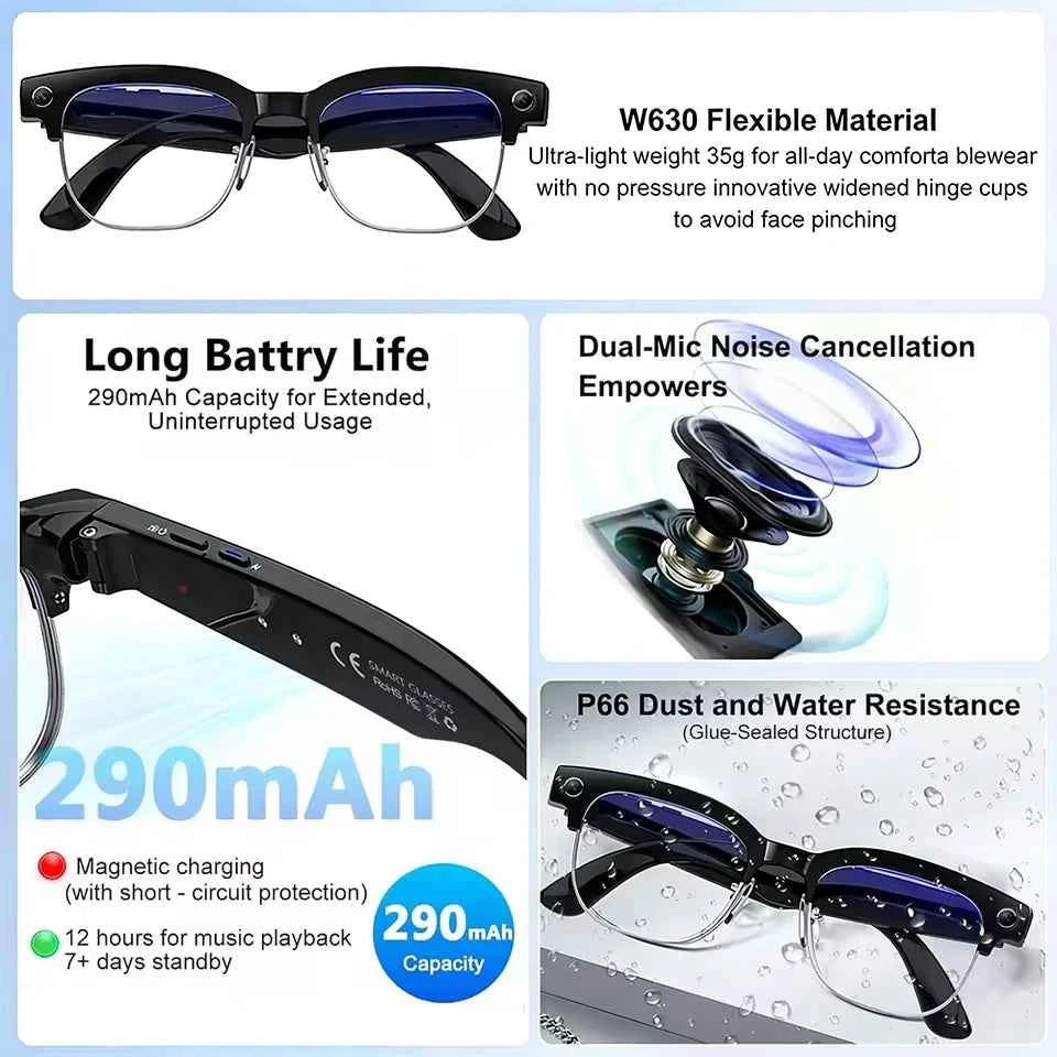 Smart Camera Sunglasses - 800W Pixel AI & Bluetooth