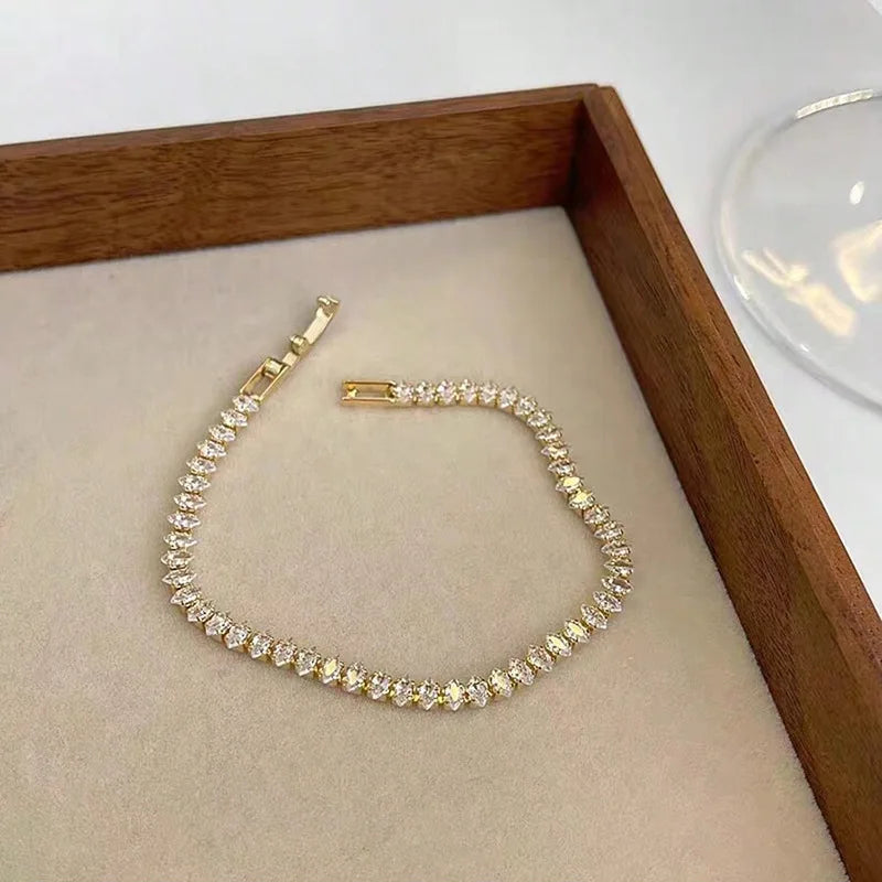 Elegant Oval Zircon Bracelet Bangle - Women's Anniversary Gift