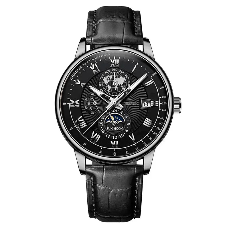 Elegant Men's Quartz Leather Watch - Versatile Business Style