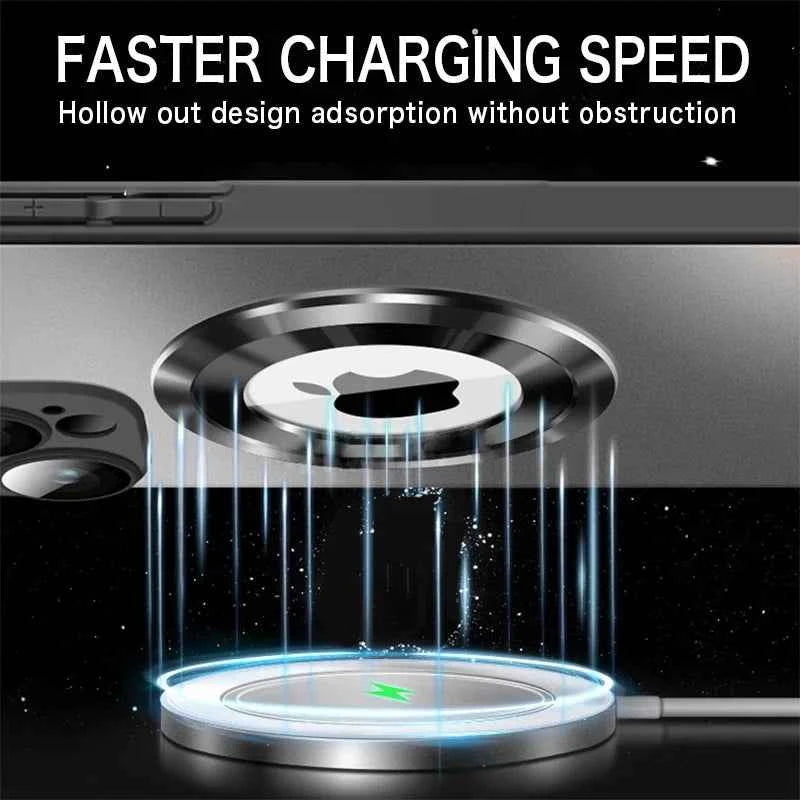 Luxury Matte Magnetic Phone Case - Shockproof & Wireless Charging