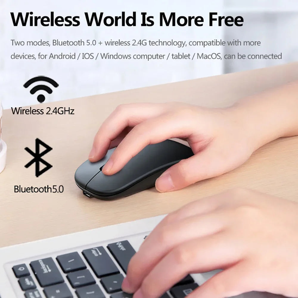 Wireless Gaming Mouse - Rechargeable & Silent Click
