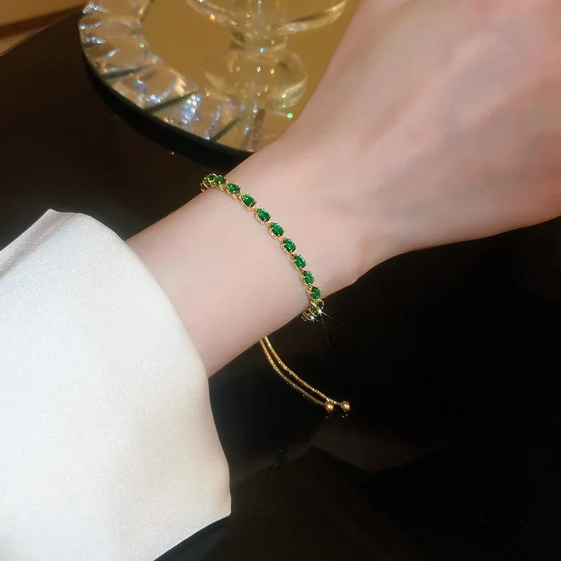 Luxury Wave Geometry Adjustable Crystal Bracelet