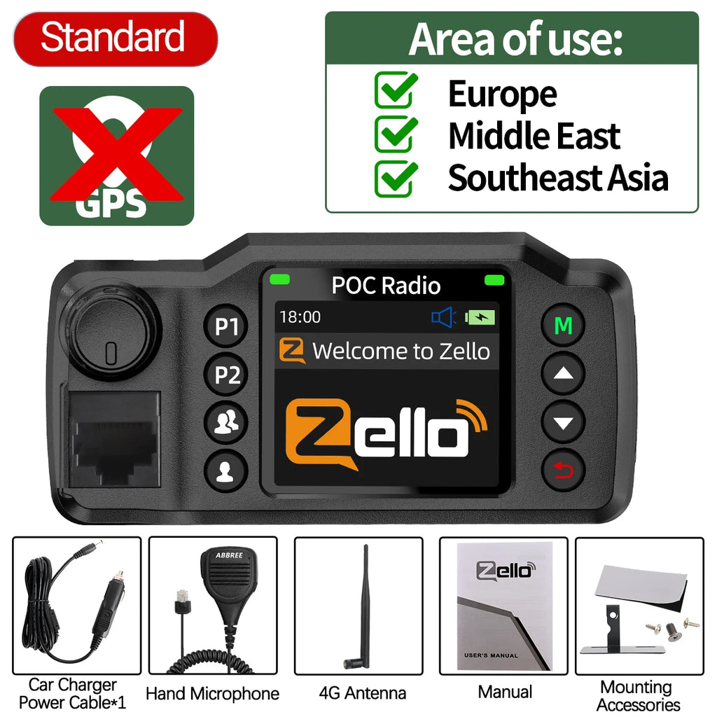 Professional Network Car Walkie Talkie - Global POC Radio GPS