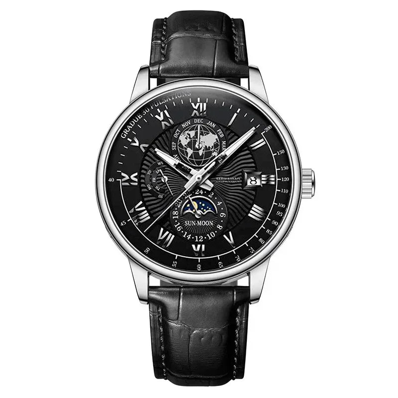 Elegant Men's Quartz Leather Watch - Versatile Business Style