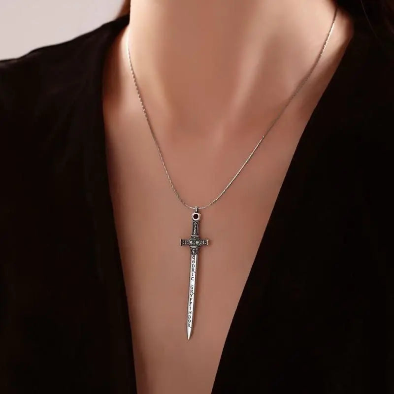 Elegant Sword Pendant Necklace - Wizardry Fan Jewelry Gift