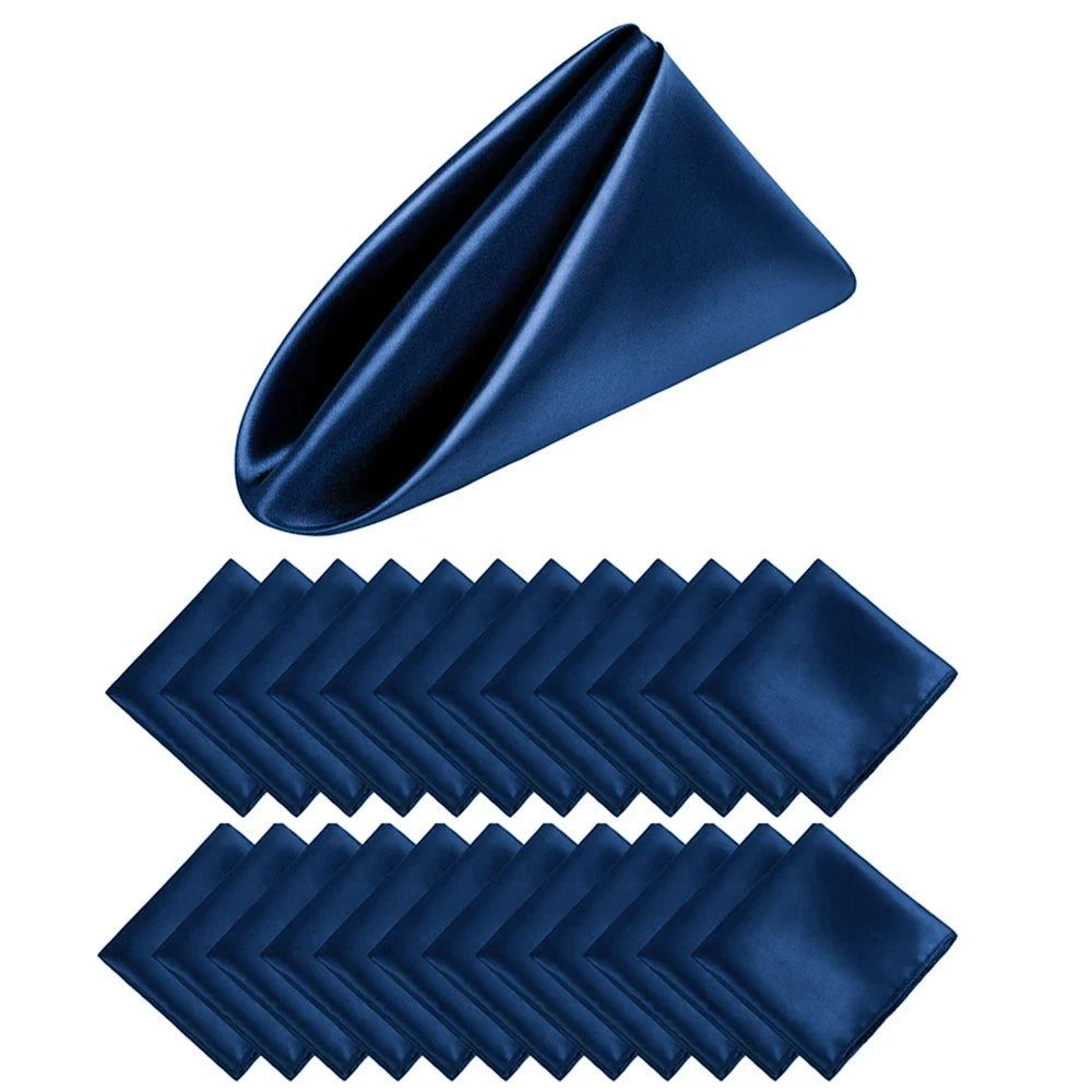 Elegant Satin Dinner Napkins - Set of 24 Square 12x12