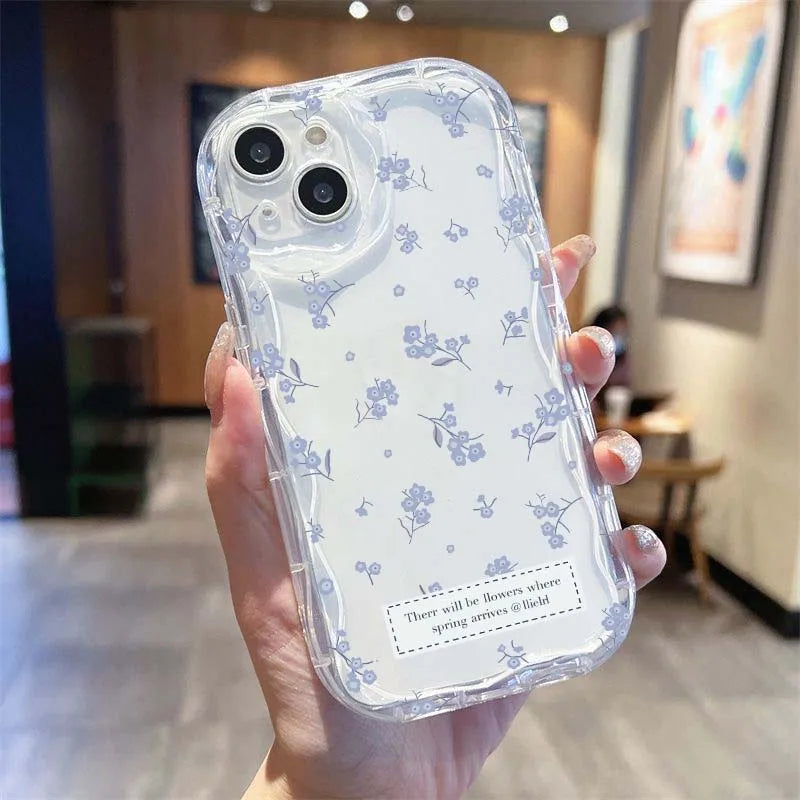 Premium Daisy iPhone Case - Soft TPU Wavy Edge Design